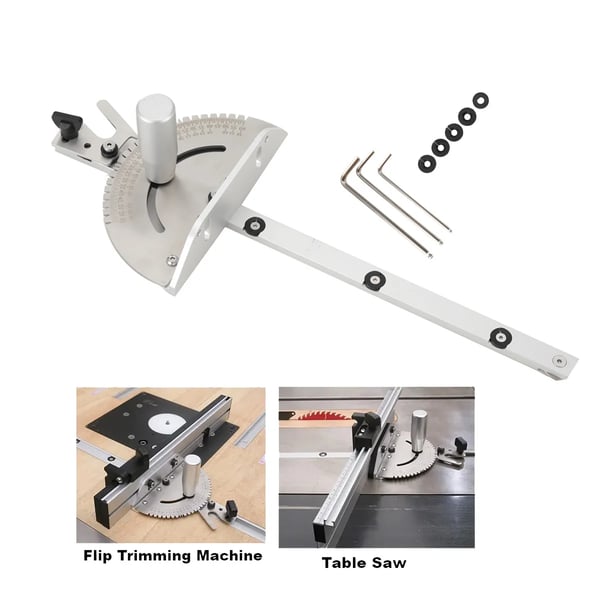 Vinkel Miter Gauge, Længde 450mm, Bredde 178mm, Justerbar Vinkel 0-60°, Skruestørrelse 6mm, Anvendelse Træbearbejdningsværktøj