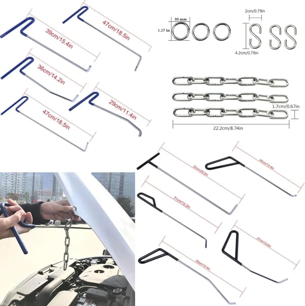 Dækskader uden maling, Brugervenlige, Hurtig reparationstid,118Pcs Pro Kit