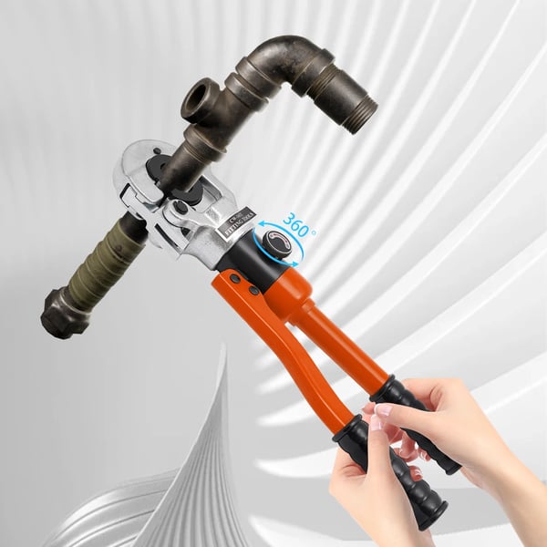 Hydraulisk Kobberrør Crimp Værktøj, 360° Drejelig Hoved, Ergonomisk Greb,V Sæt