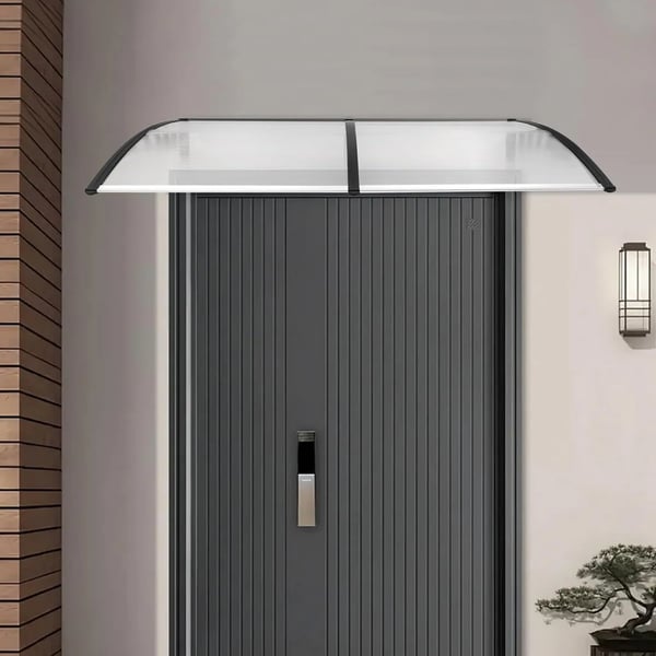 Dørmarkise, Moderne Design, Holdbar Konstruktion,Gennemsigtig Sort