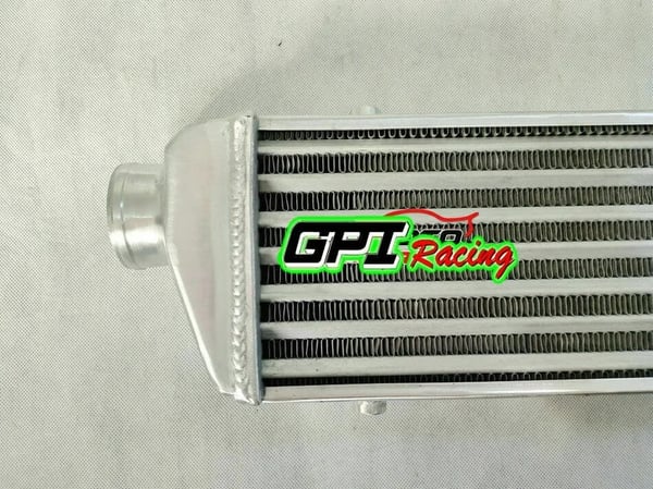 Turbo Intercooler, 13" x 5.5" x 2", 2.25" Indgang, 2.25" Udgange, Universel Kompatibilitet, Alt Aluminium