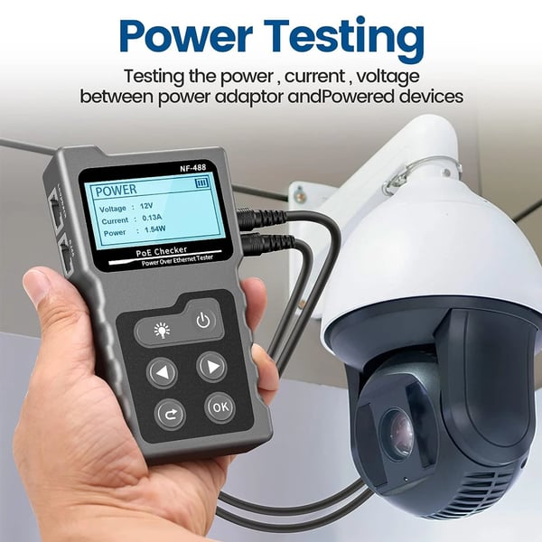 Nätverkskabeltestare, PoE-testning, LCD-display,NF-488