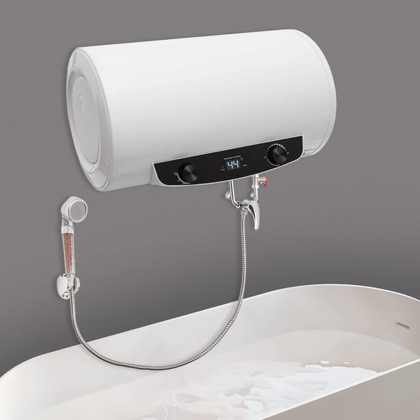 Elektrisk Varmvattenberedare, 50L Kapacitet, Snabb Uppvärmning,VIT