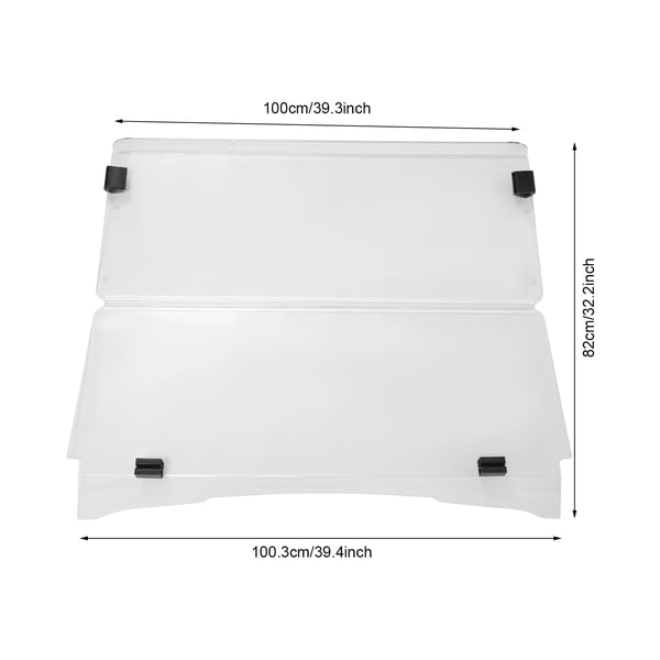 Golfvognsforrude, Klar Akryl, 100,5 x 82 cm, Rektangulær Form, 4 mm Tykkelse, Temperaturmodstand -30 til 70°C