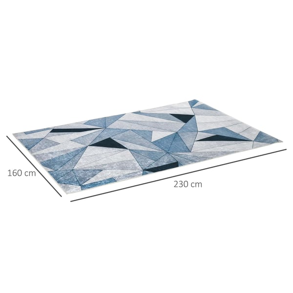 Gulvtæppe, Blødt Stof, 230 x 160 cm, Moderne Stil, Geometrisk Mønster, Skridsikker Bagside