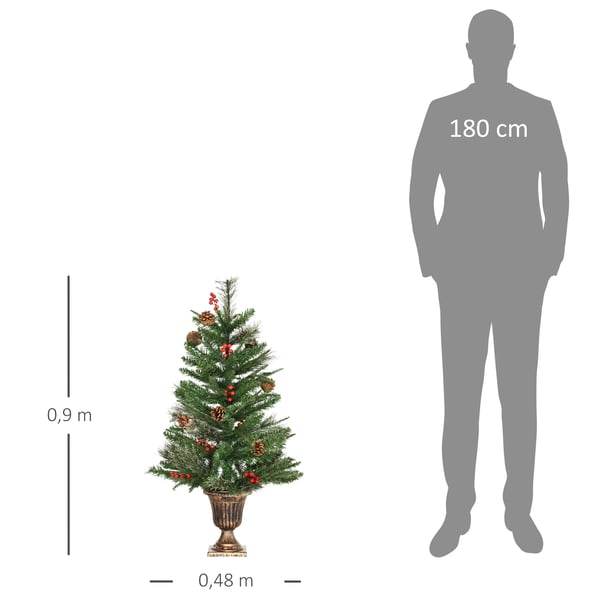 Kunstig Juletræ, 90 cm Højde, 110 Grene,Grøn, 0.9m