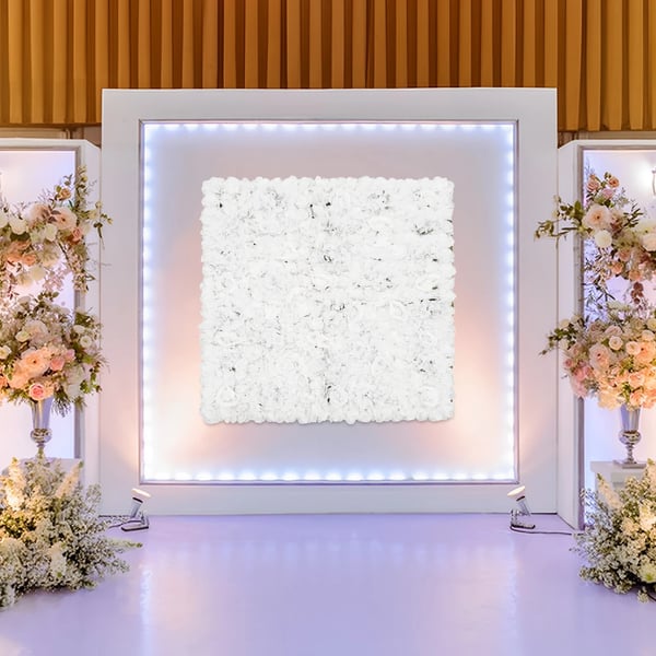 Blomväggspanel, Realistisk Siden, Mångsidig Dekoration,VIT