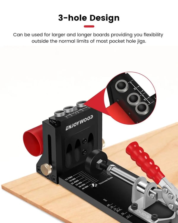 Lommehul Jig Kit, Justerbar Højde, 3-Huls Design,XK4-A