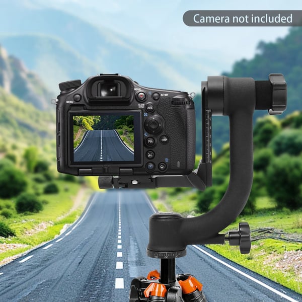Panoramisk Gimbal Stativhoved, 360° Rotation, Høj Belastningskapacitet,sort