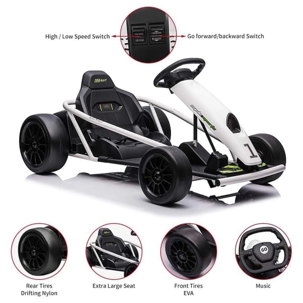 Gokart, Hög Hastighet, Säker Design, Vit