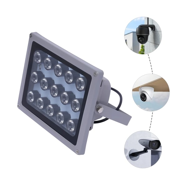 IR Illuminator, 15 LED'er, 100m Synsafstand,HVID