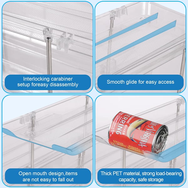 Kan opbevaringsreol, automatisk glidende design, pladsbesparende organizer,Klar, 3-niveau