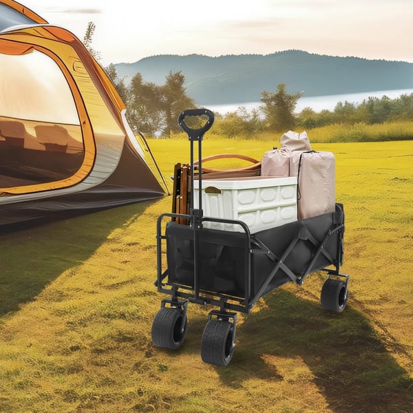 Campingvogn, Robust Konstruktion, 180L Kapacitet,Sort