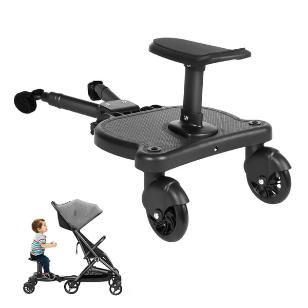 Lapsenkantoteline, 2-in-1-muotoilu, tukee jopa 25 kg,musta