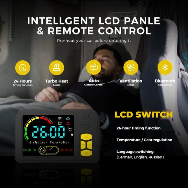 Diesel Luftvarmer, LCD Kontroller, Kompakt Design,8KW
