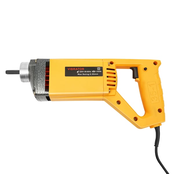 Betonvibrator, 1300 Watt, 4000 omdr./min vibrationshastighed, 2 m slangelængde, 35 mm flaske diameter, metal og plastmateriale