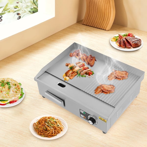 Elgrill, 220V, 3000W, Temperaturområde 50-300°C, Mått 55*43*24cm, Oljetankkapacitet 0.5L