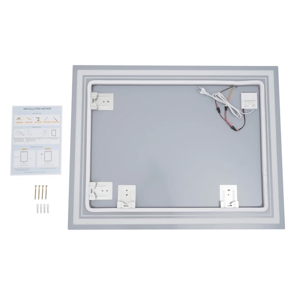 LED Badrumsspegel, Touchkontroll, Avfuktningsfunktion,Silver