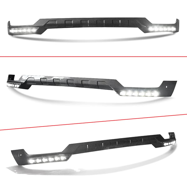 Front Bumper Splitter Lip, Carbon Fiber Look, Passer til Mercedes-Benz G-Class,Kulfiberlook