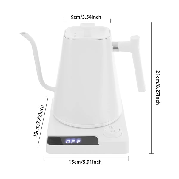 Kaffekande, 1L kapacitet, LED-display med temperaturkontrol,HVID