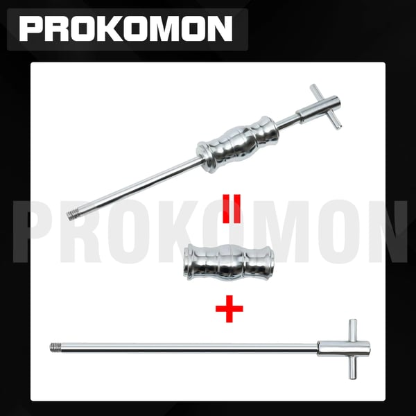 Intern Bæreudtrækker, 9-delt Sæt, Hammerlængde 105 mm, Skaftlængde 390 mm, Collet Størrelser 8-32 mm, Kulstofstål Materiale
