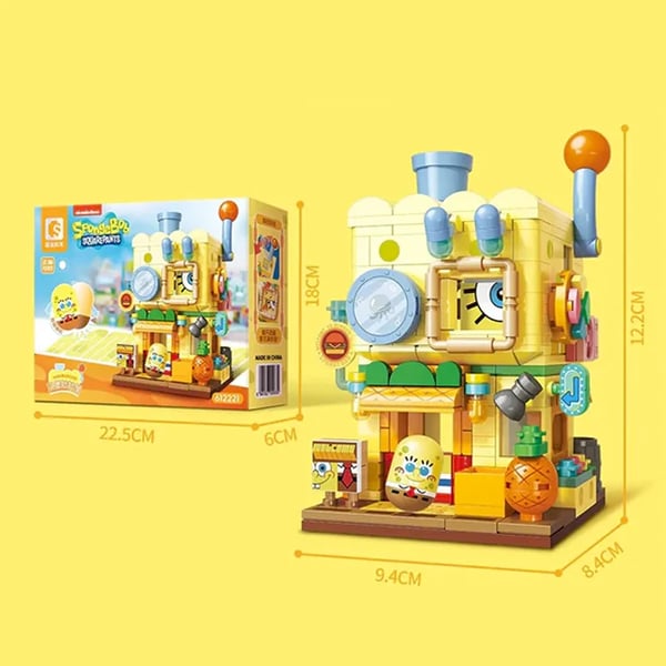 SpongeBob Fyrkantiga Byggsats, Kreativ Skapande, Säkert Material,med låda
