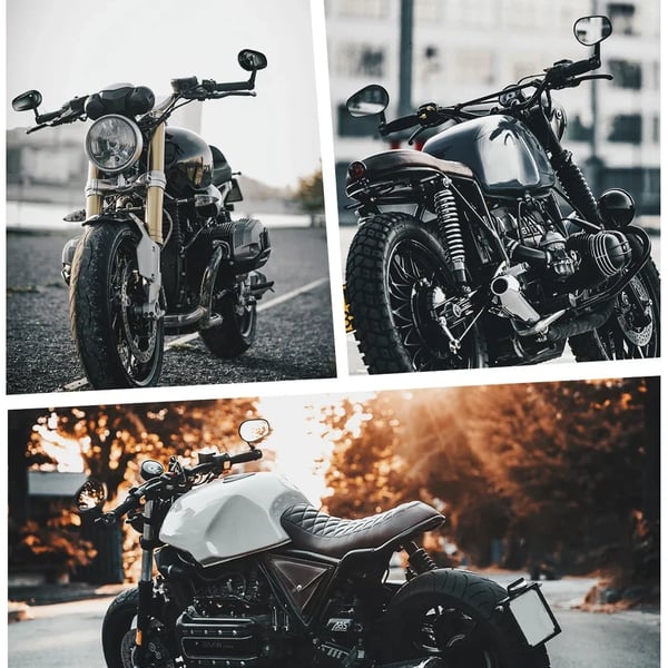 Motorcykelstyrende ende, E24 certificering, 360° rotation, CNC aluminium konstruktion,Spejl