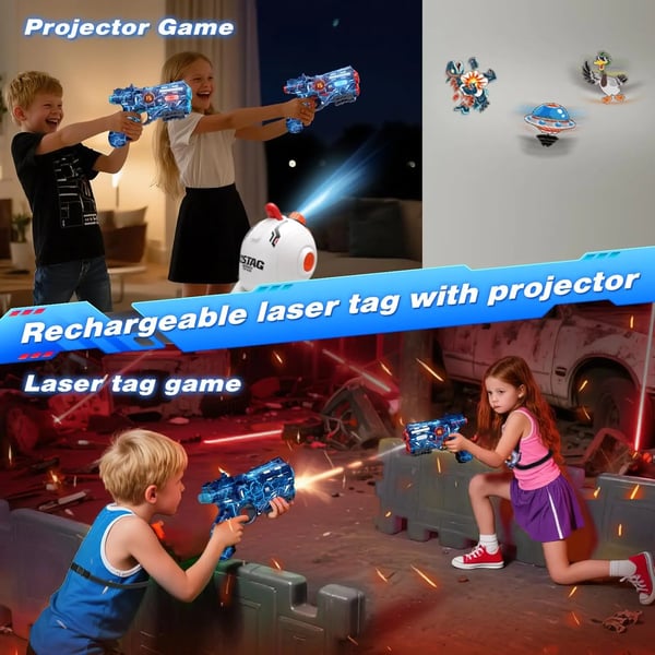 Laser Tag -peli, lapsille, interaktiiviset projektio, useita asetiloja,Sininen