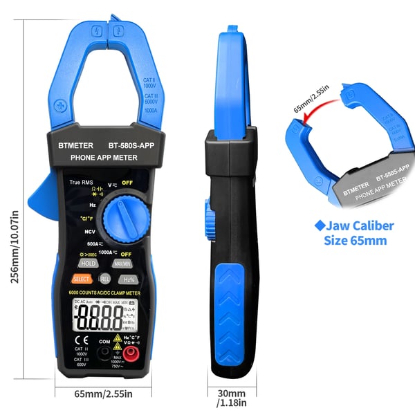 Monimittari, Bluetooth-yhteys, Monipuoliset mittaukset,BT-580S-APP
