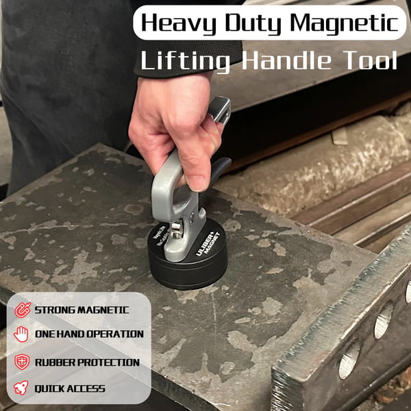 Heavy Duty Magnetisk Opsamlingsværktøj, Hurtig Udløsningsmekanisme, Ergonomisk Håndtag,Sølv