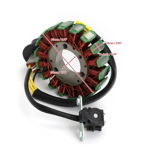 Generator Stator Spole, Indre Diameter 35mm, Ydre Diameter 93mm, Polernes Tykkelse 24mm, Polernes Bredde 11.4mm, Passer til Sea-Doo 800 GSX