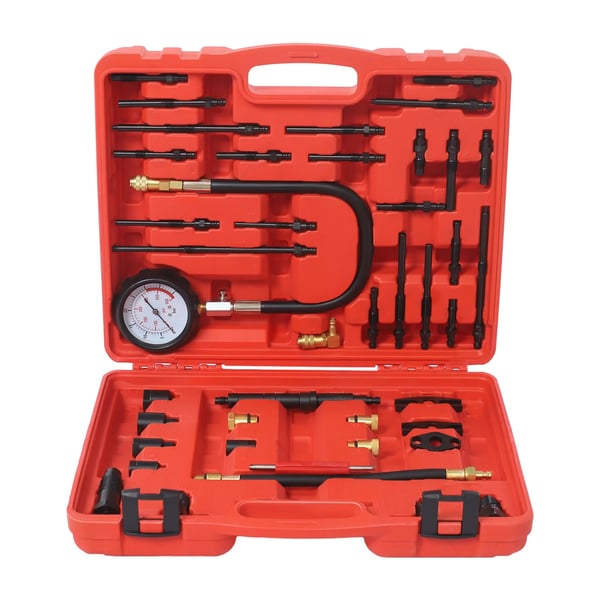 Kompressionstestkit, 40 Bar Trykområde, Motorreparationsværktøj,sort