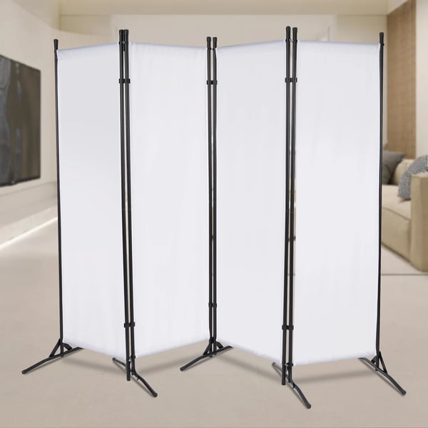 Foldbar skærmvæg, 200*170 cm, jern & 420D PU Oxford stof, fritstående, 360° foldbar, 7,6 kg