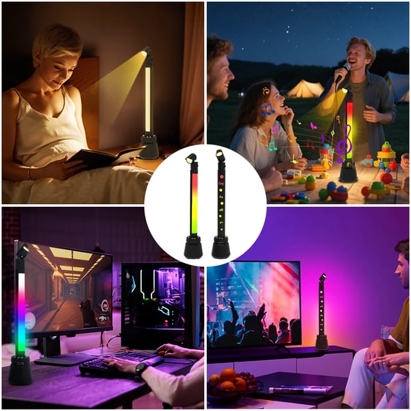 RGB E-urheilu Lamppu, Musiikkisynkronointi, Monipuolinen LED-valaistus,2 Pakkausta, RGB