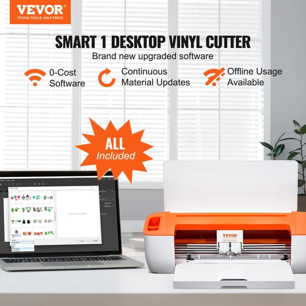 Vinylskärare, Bluetooth-anslutning, Högprecisionsskärning,Vit Orange