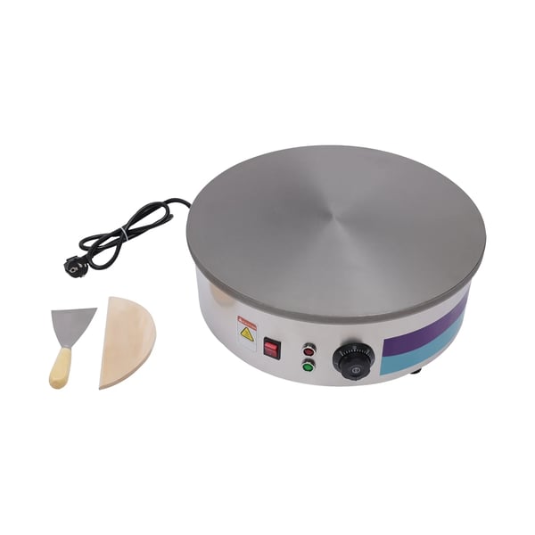 Elektrisk pandekagegrill, rustfrit stål, non-stick varm plade, konstant temperatur,HVID