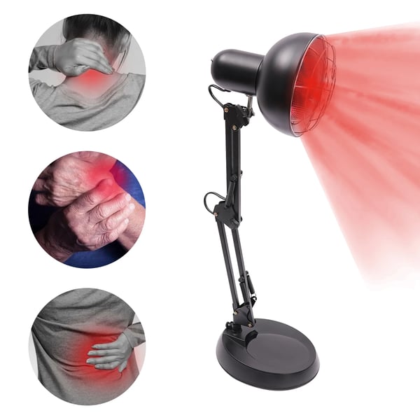 Infrarød Varme lampe, Justerbare Støttearme, Smertelindring,sort