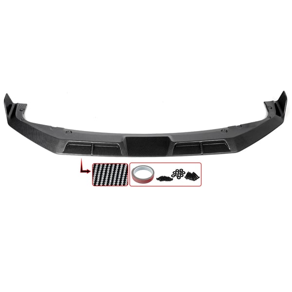 Front Bumper Splitter Spoiler, Carbon Fiber Stil, Nem Installation,Kulfiberlook