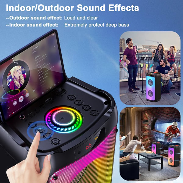 Karaokelaite, kaksoismikrofonit, kannettava Bluetooth-kaiutin,T10-T