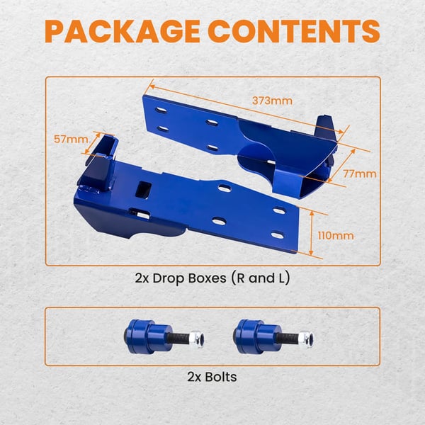 Drop Box til Suspension Lift, 12 cm Længde, 12 cm Bredde, 13 cm Højde, 12 kg Vægt, Højtydende Metal