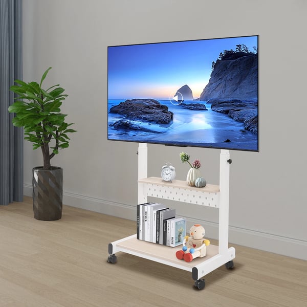 TV-bord, Højdejusterbart, Mobil Design,HVID