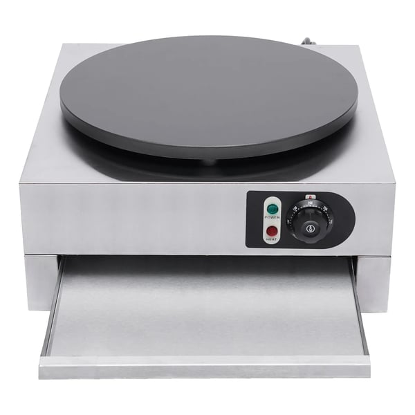 Crepe Maker, 3 kW Effekt, 15,75 tommer Diameter, Temperaturinterval 50-300℃, Rustfrit Stål og Støbejern, 20,5 kg Vægt