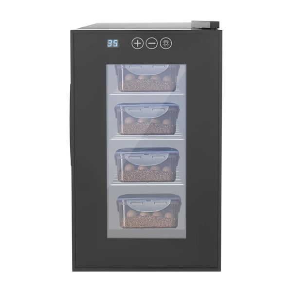 Reptilinkubator, Temperaturkontrol, Stor Kapacitet,23L, sort