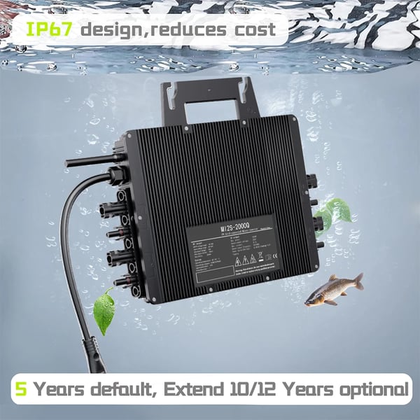 Solcelleinverter, indbygget WiFi, høj effektivitet,AC230V, 2000W inverter, DC26-60V