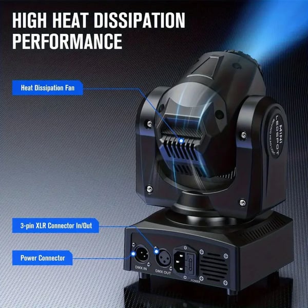 DJ Disco Festlys, 540° Rotation, DMX512 Kontrol,EU Stik, 2PCS