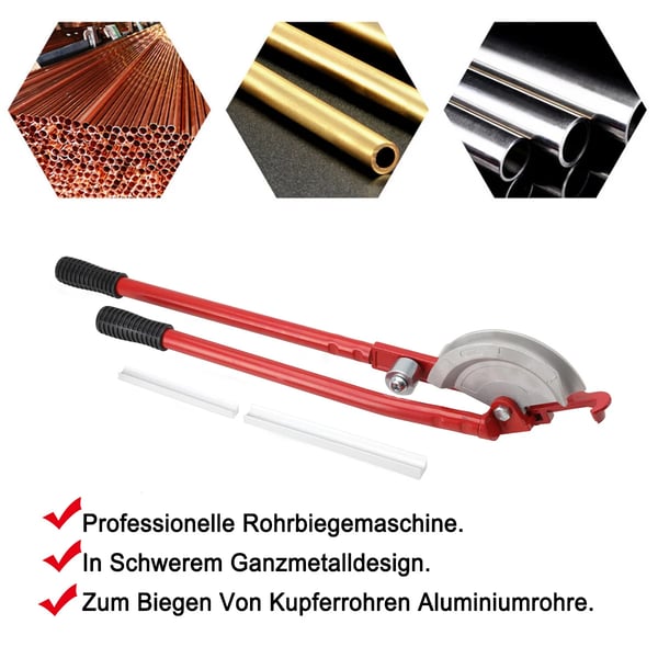 Rørbøjningsmaskine, Stålstangsmateriale, 750 mm Længde, 15 mm og 22 mm Rørkompatibilitet, Manuel Betjening, 2 Metalruller