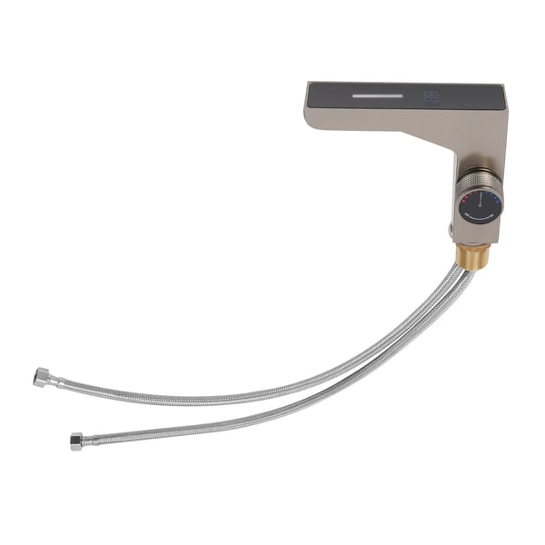 Basinarmatur, Connector, LED Temperaturdisplay, Moderne Design,Grå, G1/2