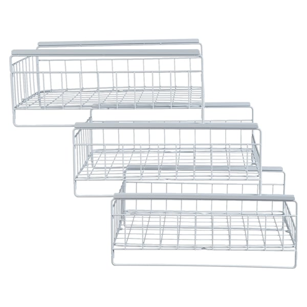 Utrækkelig Organizer, 3-lags Design, Holdbart Kulstofstål,Hvid, 3-lags, S