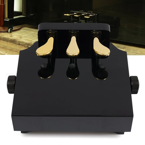 Piano Pedal Forlænger, Justerbar Højde 13,5-23cm, Tre Guldbelagte Pedaler, Egnet til Aldre 4-12, Holdbart ABS Materiale, Letvægts på 5,1kg