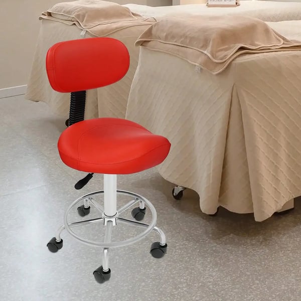 Ergonomisk Skammel, Justerbar Højde, Rullestol,Rød